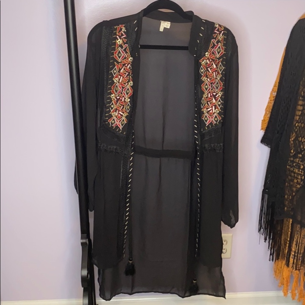 Embroidered Tie Cover Up Cato
